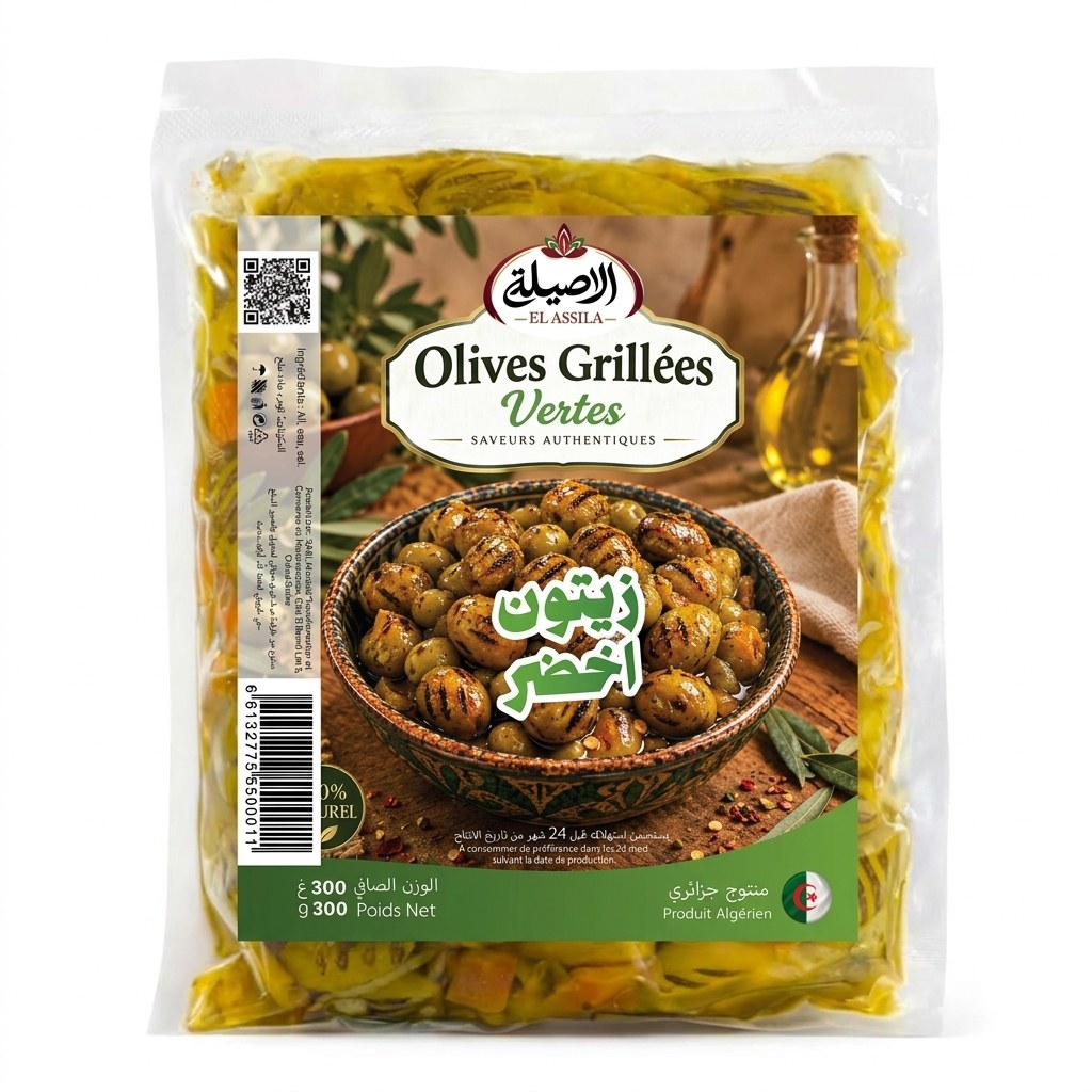 Olives grillées vertes